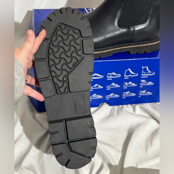 Birkenstock NEW Highwood Leather Boots Black Slip On Mens Size 13 - Picture 7 of 11